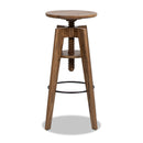 Spencer - Minimalist Oak Adjustable Bar Counter Stool - Walnut Brown Oak