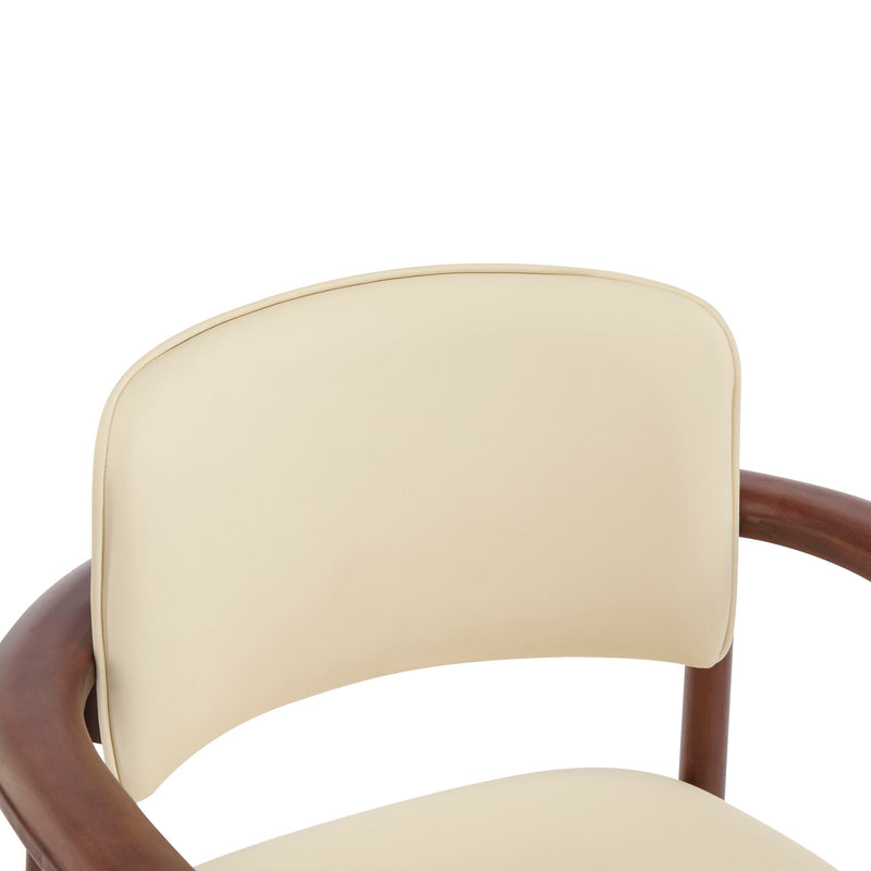 Dining Room Chairs, Ideal For Home & Kitchen (Set of 2) - Beige / Dark Walnut