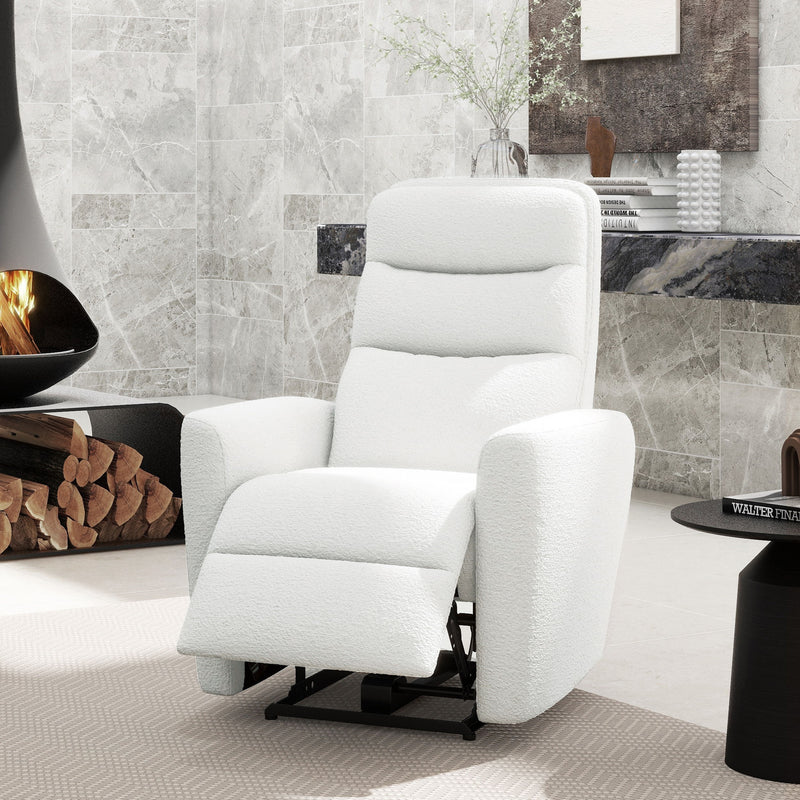 Bloomy - High Back Power Recliner Motion Chair - Chiffon White