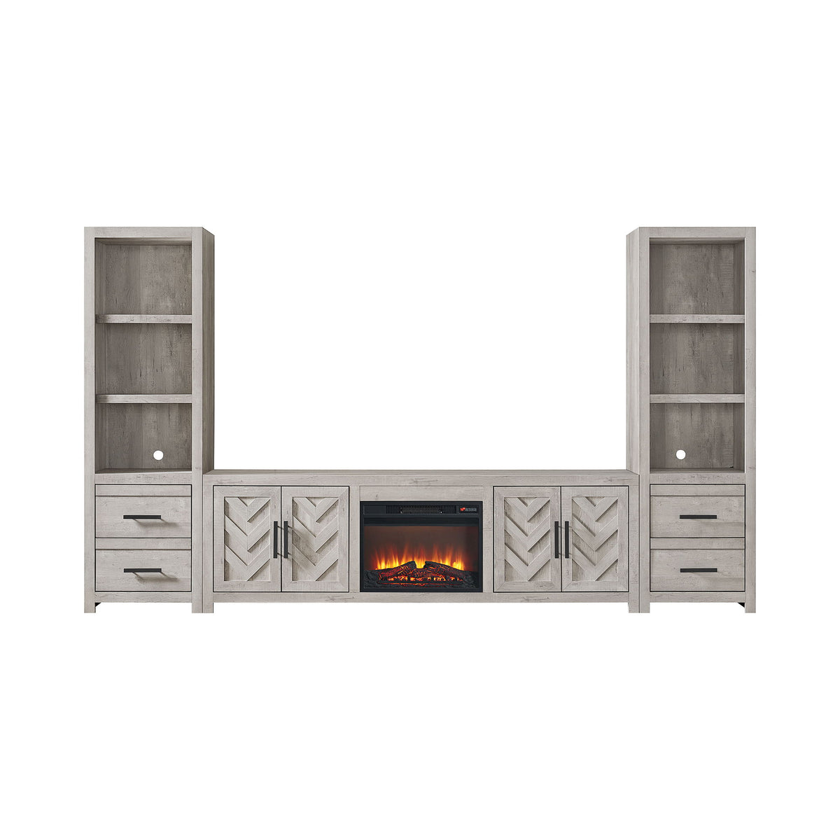 Eleanor Entertainment Unit With 82" TV Console in White by Elements International, view 2