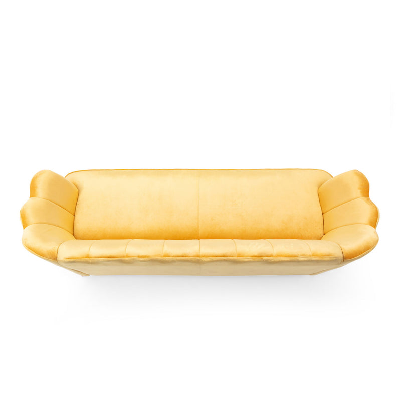 Modern Glam 3 Seater Sofa With Velvet Texture