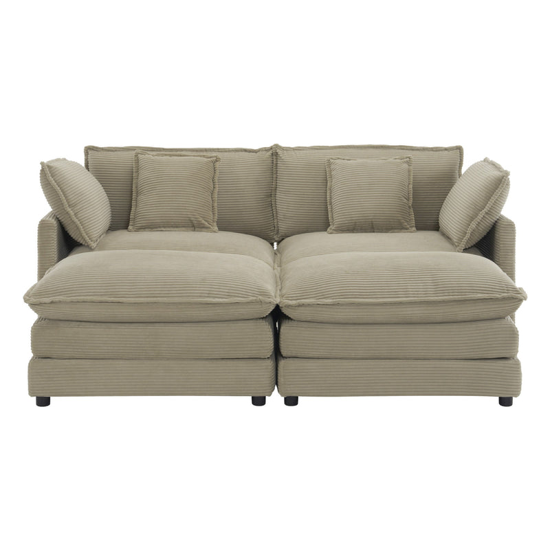 Modern Modular Sectional Sofa With Side Storage Pockets For Living Room