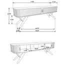 Valna - Wood TV Stand With Sliding Doors - Walnut