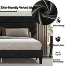 King Bed Frame with Headboard,Sturdy Platform Bed with Wooden Slats Support,No Box Spring,Mattress Foundation,Easy Assembly  Dark grey