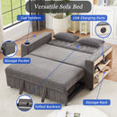 Pull-Out Sofa Bed Convertible Couch With Adjustable Backrest For Living Room