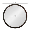 Circle Wall Mirror With Wooden Frame, Wall Mirror For Living Room