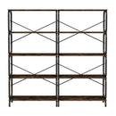 5 Tier Industrial Bookshelf, Tall Bookcase With Open Design, Vintage Storage Organizer