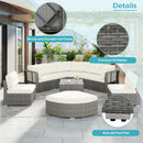 Patio Furniture Set Outdoor Daybed Rattan Sectional With Cushions And Center Table