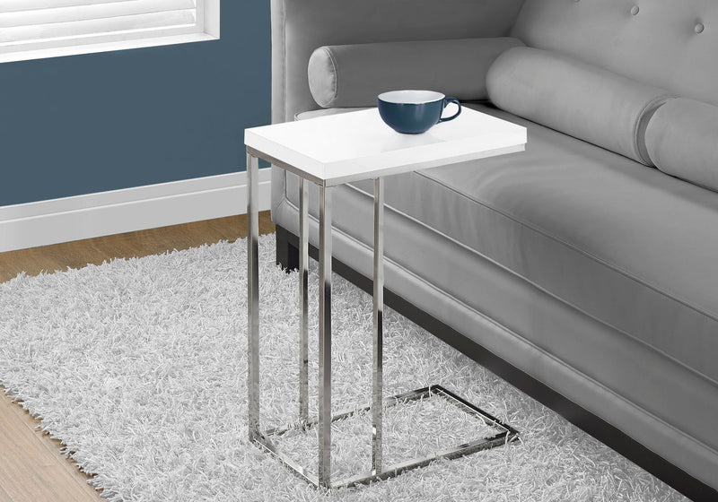 C-Shaped Accent Table Glossy For Living Room