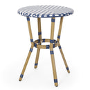 French Bistro Table Outdoor Elegance - White / Blue