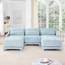 Stylish Sofa With Ottoman And Lumbar Pillows, Ergonomic Design