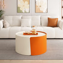 Modern Round Nesting Coffee Table With Extendable Sliding Top