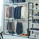 Fiona - Freestanding Walk In Wood Closet System With Metal Frame Durable Storage Solution Melamine - White