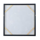 Large Modern Flower Oil Painting, SquareFrame Wall Art - Blue / Gray