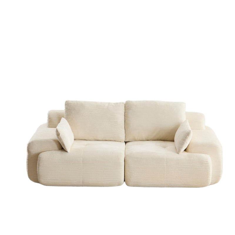 Compressed Sofa, 2 Seater Large Sectional Couches For Living Room - Beige