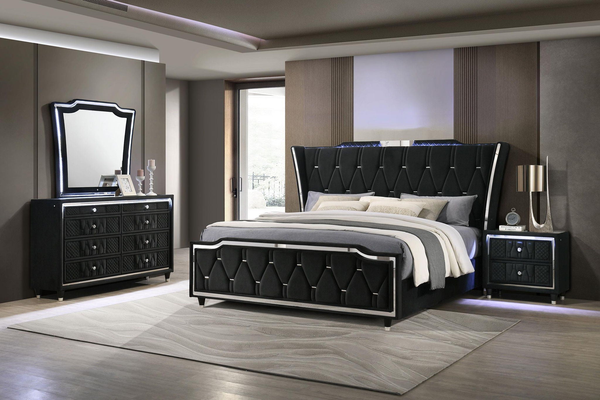 Lorient 4-piece Queen Bedroom Set Black