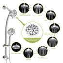 Multi Function Dual Shower Head System With 4.7" Rain Showerhead, 8 Function Hand Shower, Adjustable Slide Bar