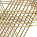 Round Table With Marble Top And Metal Base - Gold / Natural