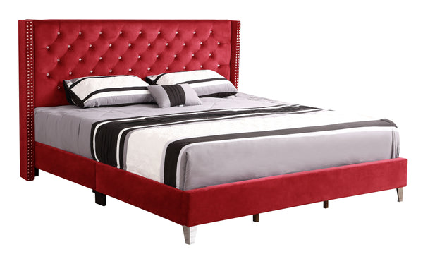 Julie - G1922-KB-UP King Upholstered Bed - Cherry
