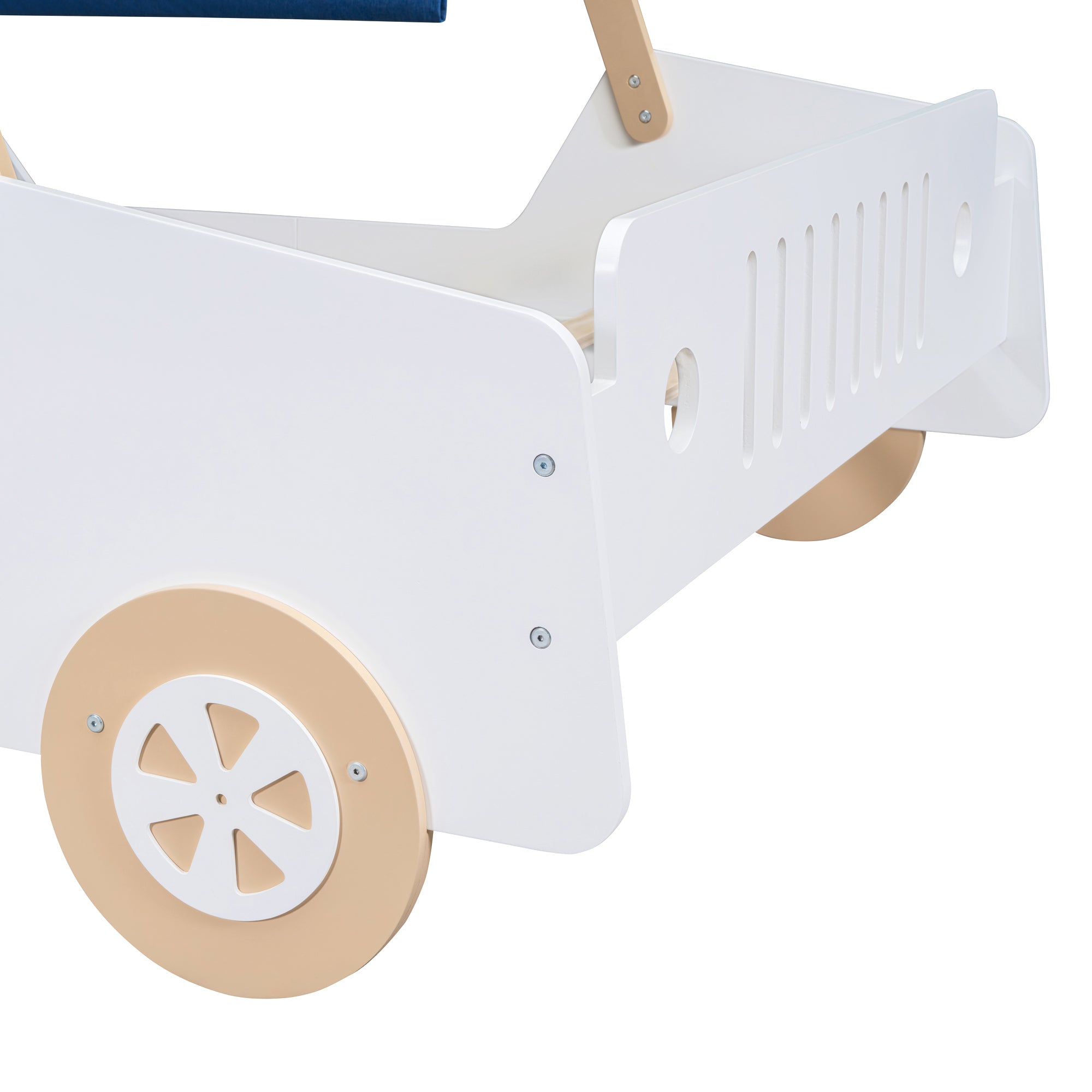 Full Size Car Shaped Bed with Tents,White+Natural - Atlantic Fine Furniture Melbourne FL