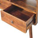 Triple Curved Console Table - Brown