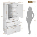 Freestanding Bathroom Cabinet With 3 Drawers, Adjustable Shelf, Soft Close Doors