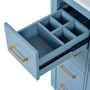 Ceramic Sink Combo, Freestanding Vanity Set With 3 Drawers & Soft Closing Doors