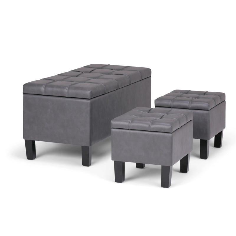 Dover - 3 Piece Storage Ottoman Contemporary Design