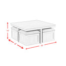 Uster - Coffee Table With Four Storage Stools - Gray