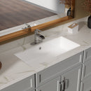 Modern Rectangular Undermount Bathroom Sink With Overflow Ceramic