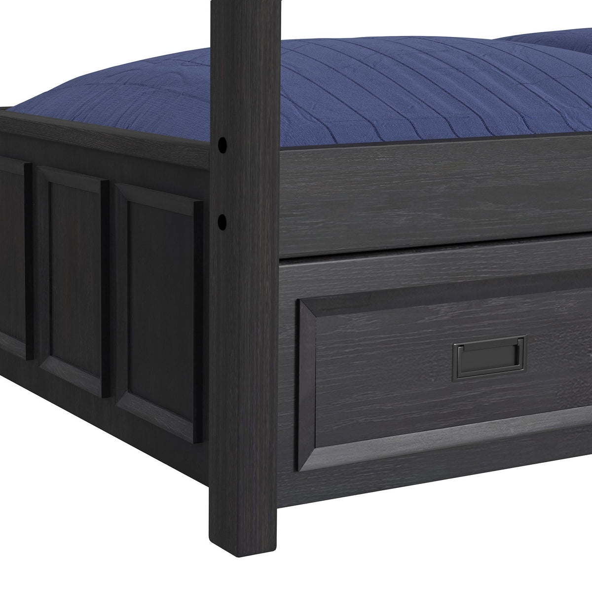 Hampton Kids Bunk With Staircase And Trundle Bedroom Set in Black by Elements International, view 20
