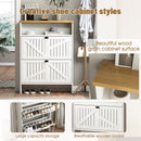 4 Layer Folding Shoe Cabinet With Metal Rounded Corners Convenient Shoe Storage - White