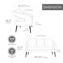 Open Back Loveseat Settee With 3 Pillows