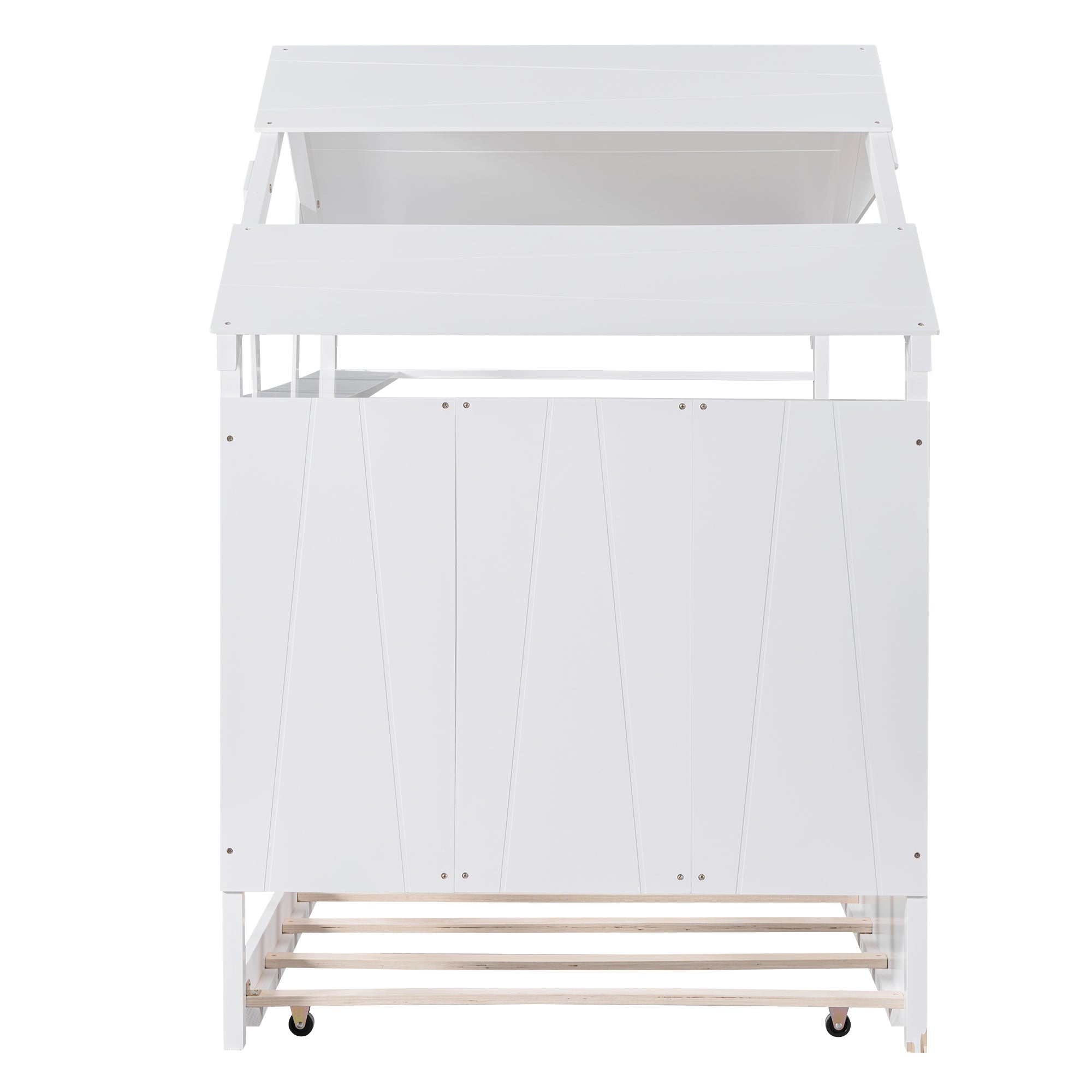 Wood Twin Size House Bed with Trundle and Storage, White - Atlantic Fine Furniture Melbourne FL