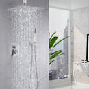 Luxury 12" Ceiling Mount Rainfall Shower System With Brass And Stainless Steel - Brushed Nickel