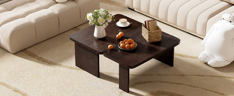 Modern Minimalist Coffee Table Set With Splicing Design