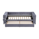 Upholstered Bed With Storage And Twin Trundle, USB Charging Ports