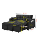 Modern Convertible Velvet Futon Loveseat With Sleeper Bed Function