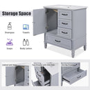 30" Bathroom Vanity With Sink, Bathroom Cabinet With A Door, 3 Drawers Legs, Adiustable Foot Pads - Gray