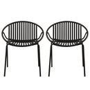 Stackable Outdoor Chairs With Breathable Plastic Backrest (Set of 2)
