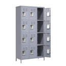 12 Door Lockers With Lock For Secure Storage Construction - Gray