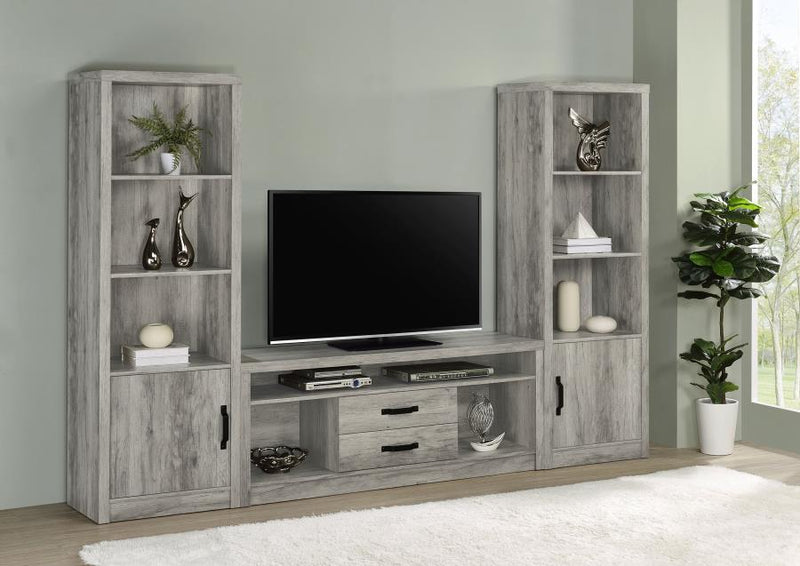 Burke - 2-Drawer Engineered Wood TV Stand - Gray Driftwood - Atlantic Fine Furniture Inc