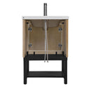 Modern Freestanding Bathroom Vanity With Ceramic Sink, Hot And Cold Faucet, Storage Cabinet & Open Shelf