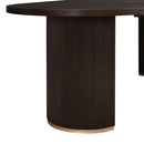 Modern Rustic Oval Dining Table Double Pedestal - Espresso
