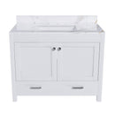43" Bathroom Vanity, Multi Functional Cabinet With Doors And Drawer - White