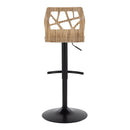 Folia - Mid Century Modern Adjustable Barstool With Swivel With Rounded T Footrest (Set of 2)