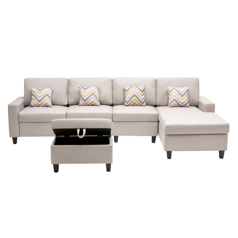 Nolan - Fabric 5 Piece Sectional Sofa With Interchangeable Legs