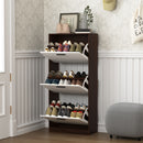 Modern Freestanding Shoe Storage Cabinet With 3 Flip Drawers