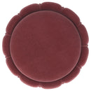 Round Upholstered Ottoman Pouf With Velvety Soft Upholstery