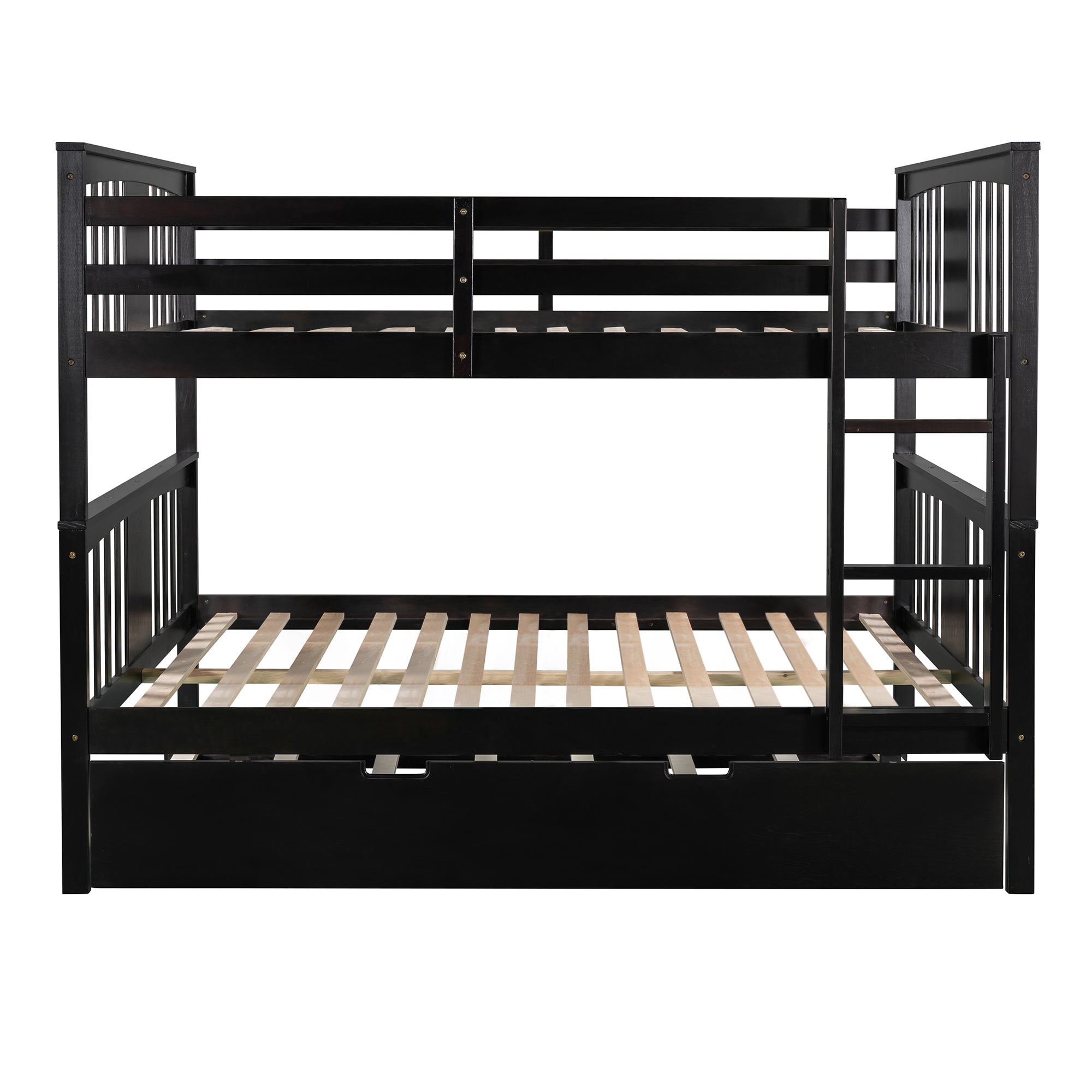 Full over Full Bunk Bed with Twin Size Trundle and Ladder-White(Old SKU: LP000204AAP) - Atlantic Fine Furniture Melbourne FL
